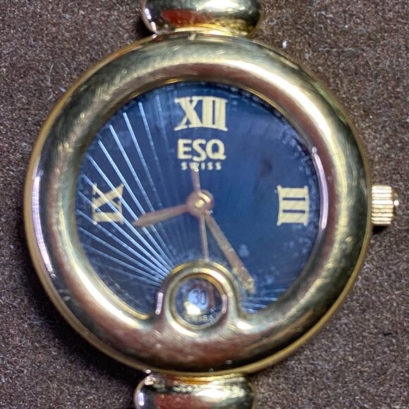 ESQ By Movado Black Dial Gold Tone Ladies Watch - Picture 5 of 5